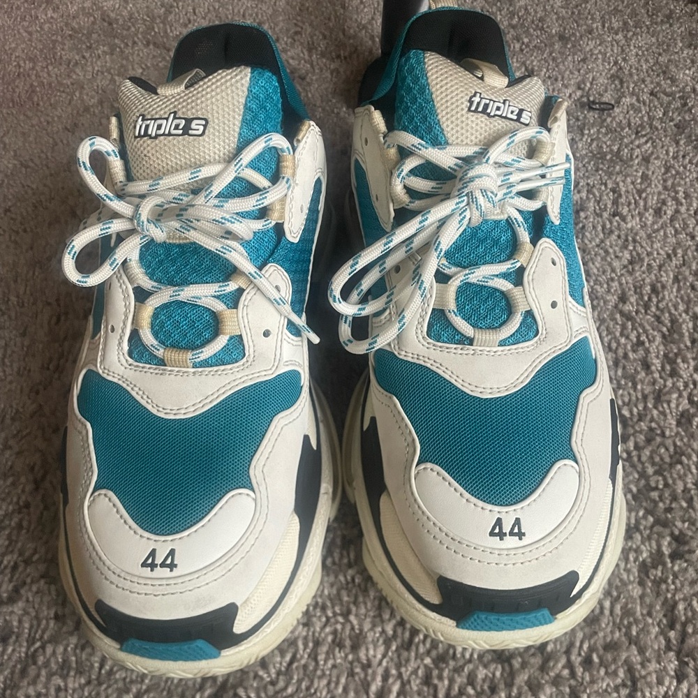 Balenciaga Blue and White Chunky Sneakers